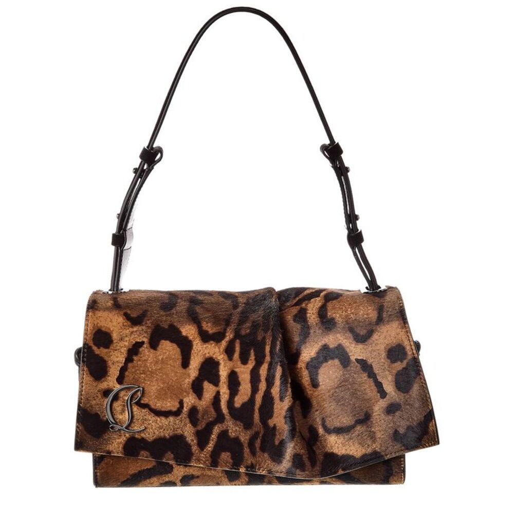 Christian Louboutin Baggy Small Haircalf & Leather Shoulder Bag, Brown